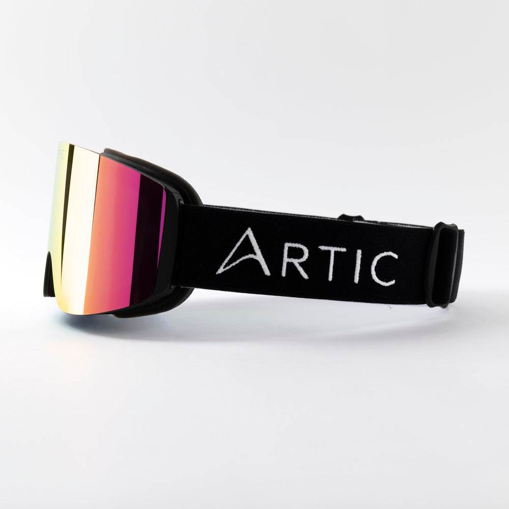 Skibril met roze afneembare lens