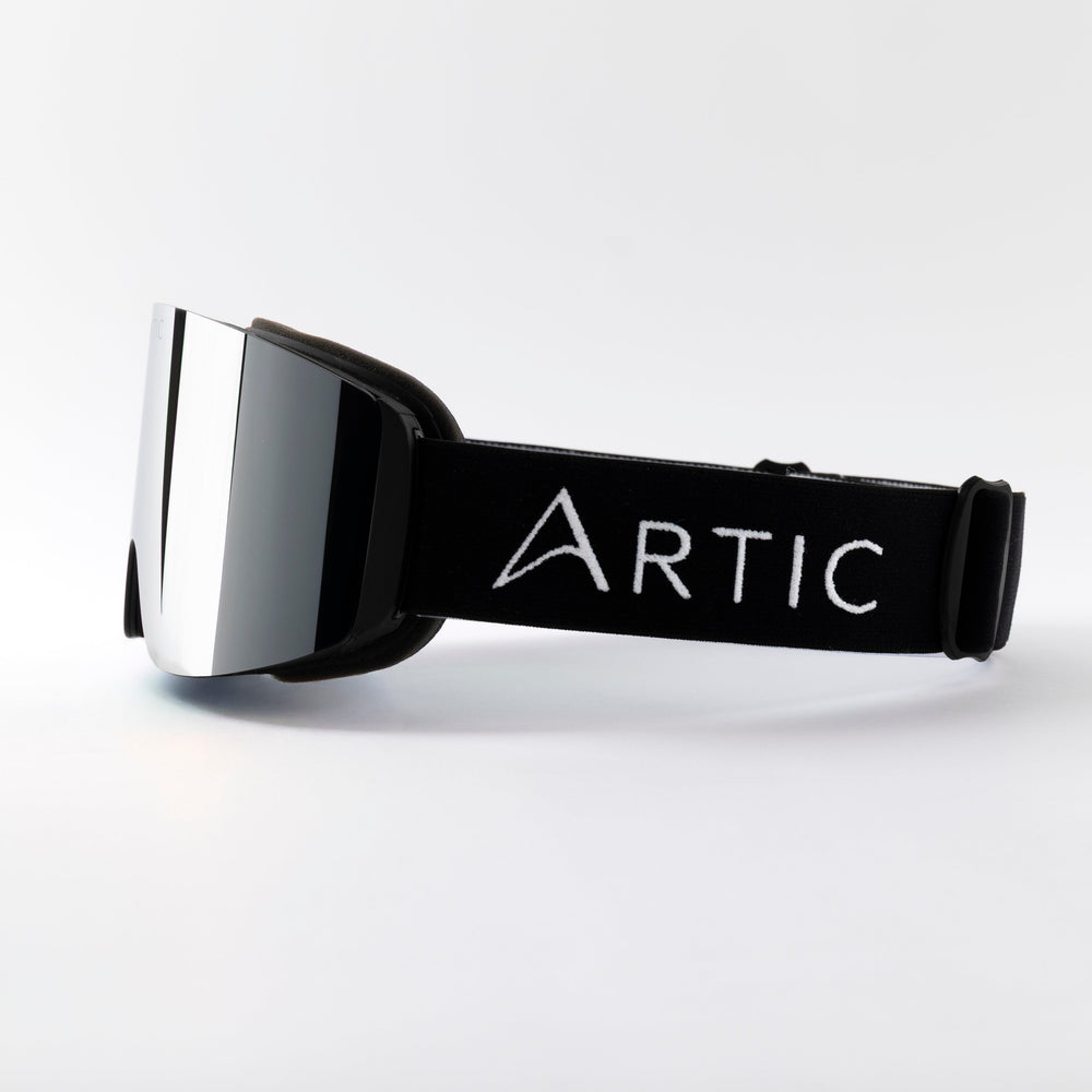 Skibril met zilvere afneembare lens