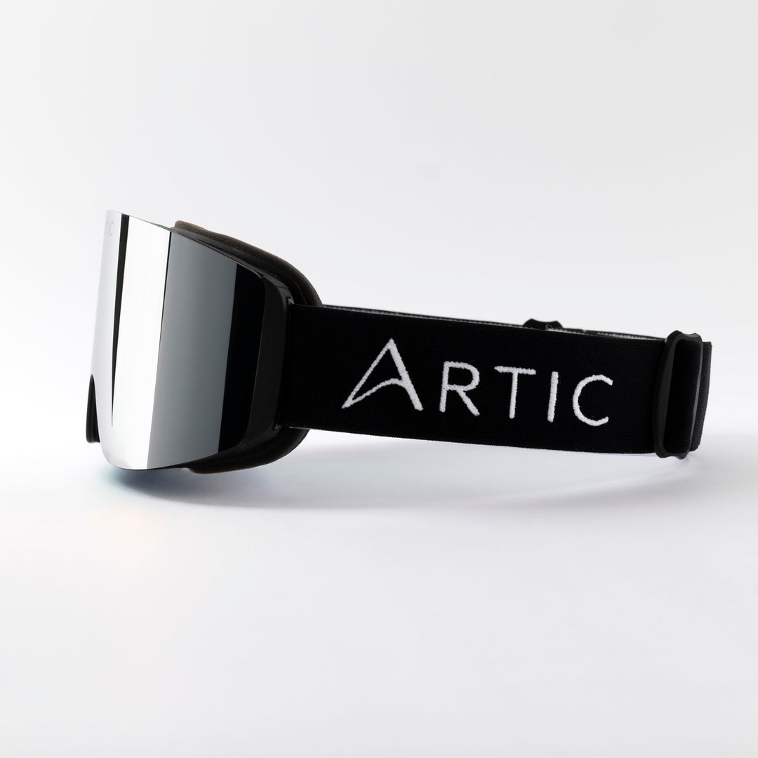 Skibril met zilvere afneembare lens