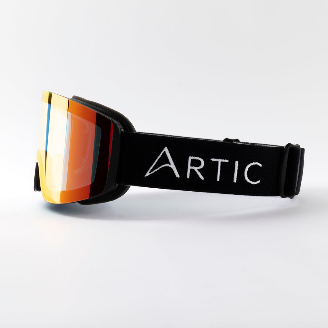 Skibril met oranje meekleurende lens