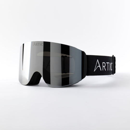 Skibril met zilvere afneembare lens