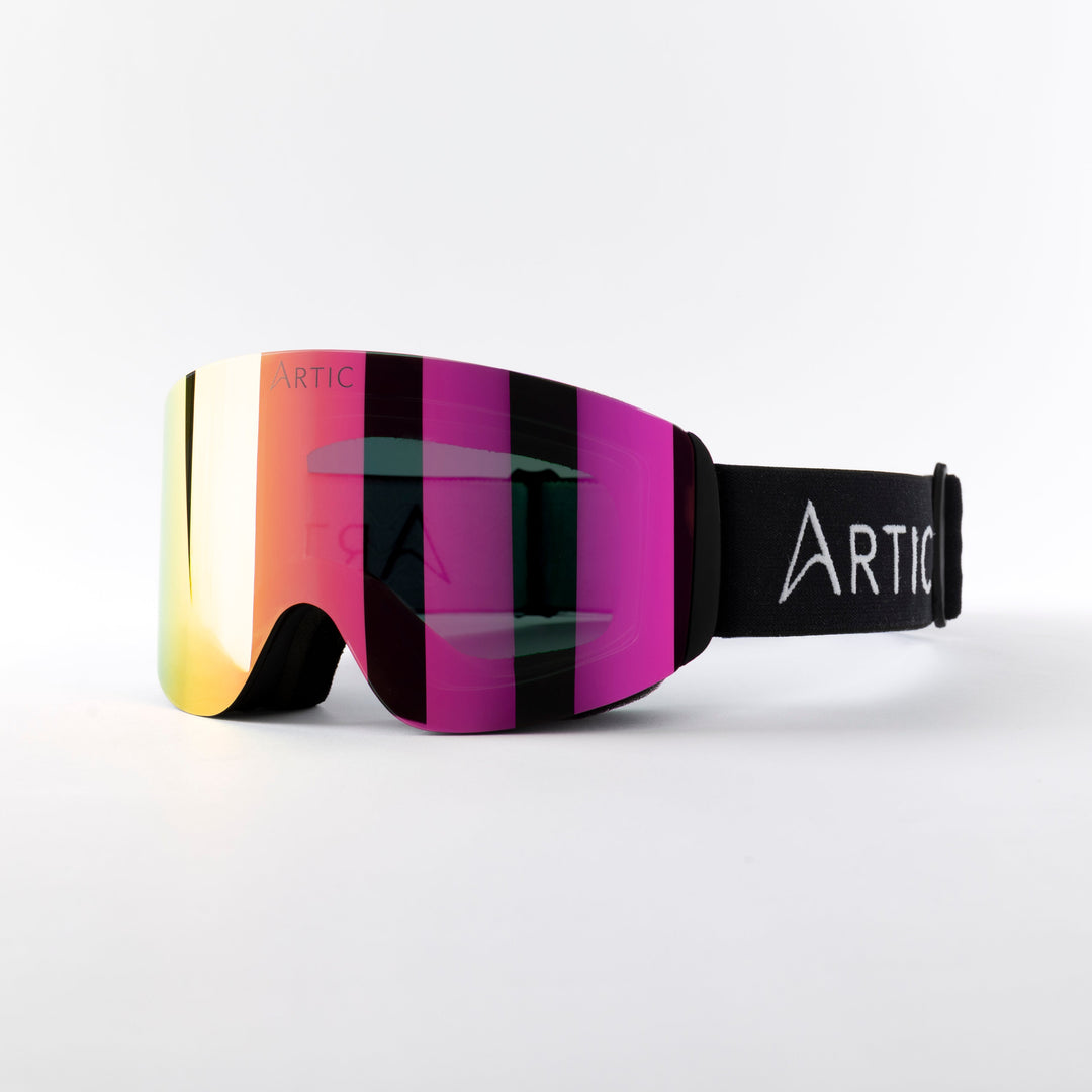 Skibril met roze afneembare lens