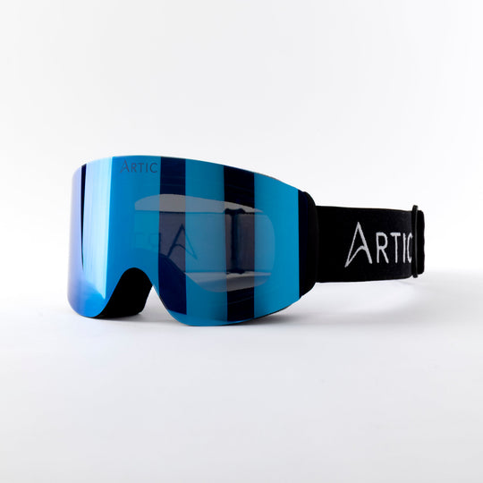 Skibril met blauwe afneembare lens