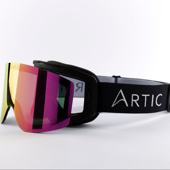 Skibril met roze afneembare lens
